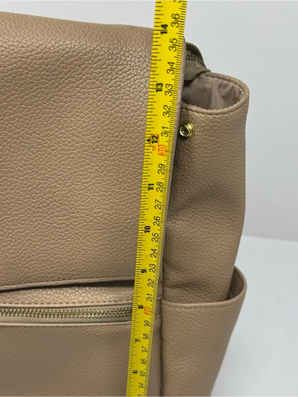 Freshly Picked Classic Diaper Bag Backpack Vegan Leather Nude Beige Large